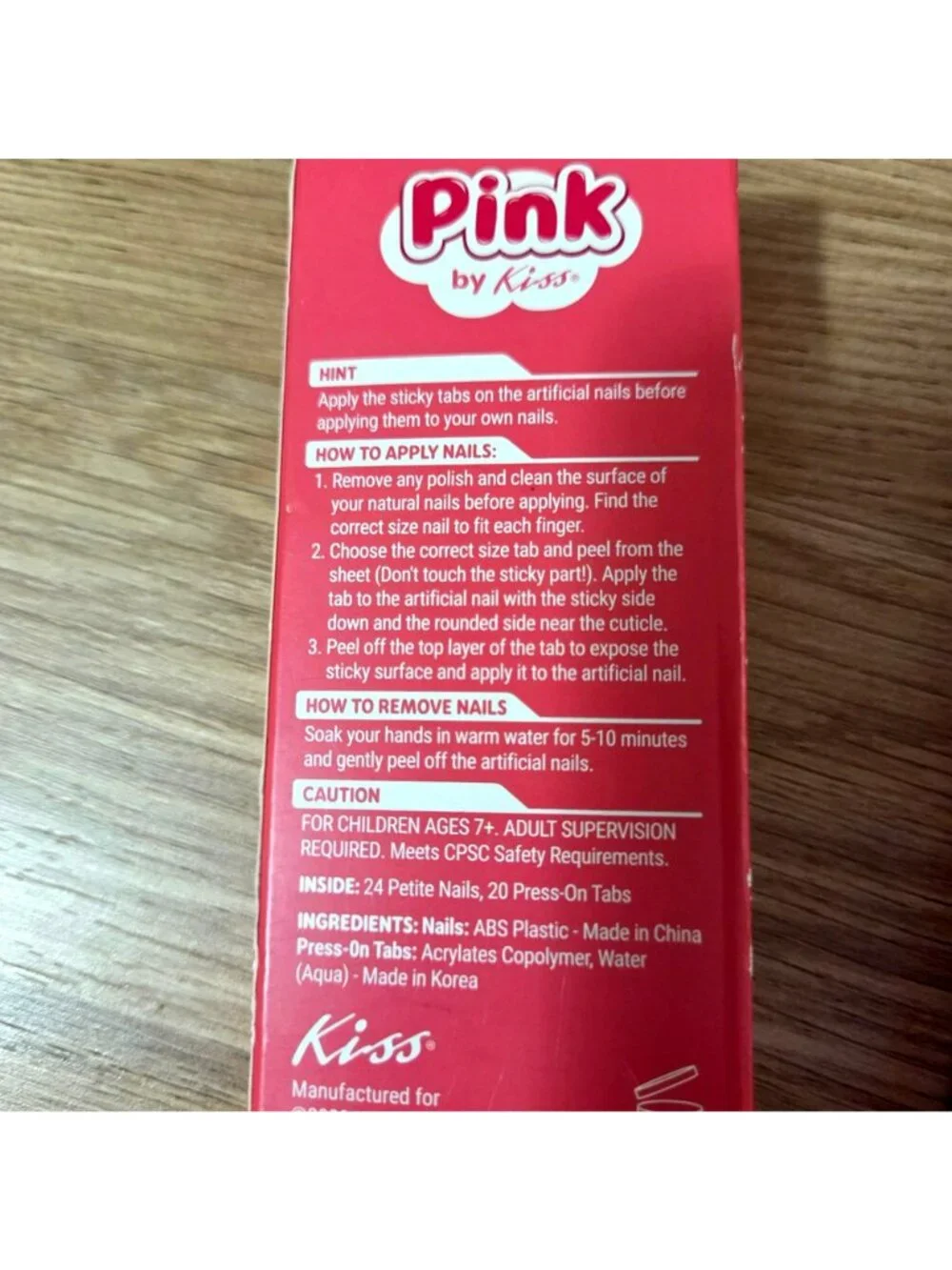 Pink by Kiss Selena kids' press-on nails lot of 3